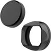 Generico Paraluce quadrato in metallo, compatibile con Fujifilm X100VI Fuji X1006 X100V X100F X100T X100S Fotocamera Argento adattatore filtro da 49 mm(Black Lens Hood Set)