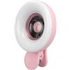 Brrnoo Obiettivo Fotocamera HD 15X per Telefono Cellulare, Obiettivo Macro 15X Obiettivo Fotocamera HD 2 in 1 per Telefono Cellulare con Anello LED Flash Luce Smartphone Selfie Live
