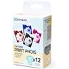 Kidamento kiimento Print Refill Pack per fotocamera modello P2 Instant Print Pro - 120 cartoncini di stampa termica senza inchiostro (4 stili, 30 ciascuno) - senza BPA e BPS - fotocamera non inclusa