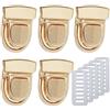 ZHOUXYFDC Serrature Per Borse 10/20/30 pezzi di fermagli in metallo for borse, chiusure a scatto for borse, chiusure a scatto for fai da te, accessori for custodie e ferramenta.(Gold,10pcs)