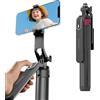 Generic Bastone per selfie con telecomando, treppiede quadrupla per telefono, rotante anti-vibrazione, supporto per fotocamera, per viaggi, fotografia, blog, streaming, palestra, zaino in spalla, sport