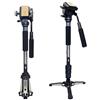 Koolehaoda Portatile Alluminio Monopiede con testa fluida e base treppiede pieghevole, altezza di estensione 57-148 cm, capacità di carico massima 3 kg