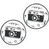 PLCPDM Adesivo decorativo impermeabile rimovibile per lenti in miniatura Evo Design Cartoon Design antigraffio PU decalcomanie pelle fotocamera