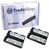 Trade-Shop 2 X Fotocamera ad alte prestazioni LiIon batteria per Sony Alpha SLTA57 a57 K a57 m a57y A65 A65 V a65vk a65vm a65vy A77 a77vk a77vq A99 DSLR A100 a100h A100 K A100 KB A100 W A100 WB A200 K