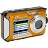 Akozon Fotocamera 4K 56MP Doppio Schermo 10ft Impermeabile Zoom Digitale 16X Messa a Fuoco Automatica Scheda di Memoria 64G Fotocamera per Biancheria Intima HD con Cavo USB per le