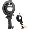 Gsycle Flash S Tipo Staffa di Staffa, Handheld Plastica S Mount Supporto Softbox Supporto per Bowens Mount Fotocamera Top Torcia Nero