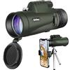 Kitlay Monoculare 16 x 50 HD Telescopio Monocoli Impermeabile Antiappannamento Antiurto Monocolo con Adattatore Telefono Treppiede per Adulti Bambini Monocular per Bird Watching Caccia Escursioni Campeggio