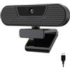 NGBFF Webcam 4K UHD, sensore da 8 MP, 4 microfoni con cancellazione del rumore, grandangolo da 85°, copertura for la privacy, webcam USB