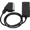 Plyisty Convertitore da Interfaccia Multimediale HD a SCART, Adattatore AV Full HD 720P 1080P con Interruttore PAL NTSC, per Monitor HDTV Proiettore STB VHS Lettori DVD