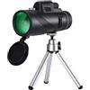 WANWEN Telescopio Concerto Ball Game, Escursionismo Seeing, HD 12X50 Telescopio Monoculare Zoomable Telescopi Monoculari Impermeabili Anti Nebbia Con Adattatore Smartphone Treppiede Per Il Birdwatching,
