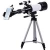 RENYUEH Telescopi per astronomia, telescopio rifrattore portatile da 70 mm per principianti e bambini con treppiede, lente di Barlow 3X e cercatore, per osservare il paesaggio