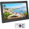 Septpenta Fotogramma Digitale, 1020 X600 Schermo LCD TFT da 10,1 Pollici Riproduzione Automatica Telaio Elettronico Intelligente con Telecomando, Regola La Velocità Delle Funzioni di Allarme(Nero)
