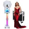 PAAFNN Photo Booth Machine 15,6 pollici con ombrello morbido luce selfie portatile touch screen Photobooth, specchio Photo Booth con custodia da volo per eventi festa di nozze (macchina per foto)