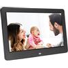 CCYLEZ ‌10 Inch Digital Picture Frame with Remote Control - Full HD 1080P IPS Touch Screen, Wall Mountable Video Photo Frame with Cloud/Wifi, Calendario, per Nonni (BLACK)