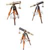 Nautical Replica Hub Vintage Ottone Antico Telescopio Marittimo Decorativo Con Marrone Treppiede In Legno Stand