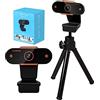 KSIEE - Webcam 1080P con microfono, FOV regolabile, zoom, controllo software e copertura privacy, webcam USB HD, Plug and Play, per conferenze di computer e videochiamate (A)