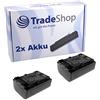 Trade-Shop 2 X Fotocamera ad alte prestazioni Li-Ion batteria per Sony HDR CX-105E CX 100E CX 106E CX-505ve CX 500E CX 520e CX-115E CX 520ve CX 116E CX-305E CX 155e CX 350E