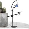 Generic Luce ad anello a LED, braccio articolato, supporto per fotocamera da tavolo, alimentato tramite USB, supporto universale da 1/4 in ABS, supporto regolabile per fotocamera da tavolo per video di