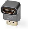 Nedis Adattatore HDMI, ad alta velocità con Ethernet, connettore ad angolo di 90° per spazi ristretti - Supporta 4k@60Hz, Full HD 1080p, 3D, ARC, Dolby TrueHD, DTS Audio