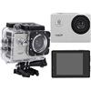 Bindpo Action Camera, 1080P 12MP HD WIFI Telecamera sportiva Impermeabile 30M Touch Screen da 2 pollici con Accessori per Vlogging, Immersioni, Sci(Argento)