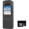 BINGNU Mini Body Camera, Body Cam, Macchina fotografica di azione HD Polizia Forze dell'ordine Piccola macchina fotografica Micro Body Camcorder 1080P Visione notturna a infrarossi Hotspot Macchina fotografi