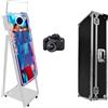 JIAQINMOTD Cabina fotografica a specchio magico da 40 pollici, touch screen da 21,5 pollici, portatile per selfie per matrimoni, compleanni, feste, eventi (Bianco, cabina fotografica+Camera)