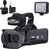 BAFEIYA Registratore per videocamera Vlogging con videocam Rilascio Videocamere for videocamera 4K Videocamera for webcam Fotocamera Ultra HD da 64 MP Zoom 18X 4.0quot;Videocamera touch screen(No card,RX200-w