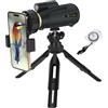 OPTIVORA Monocolo per adulti ad alta potenza, 14 x 60 monoscopio per adulti ad alta potenza, telescopio monoculare con adattatore per smartphone e treppiede, monoscopio adatto per birdwatching