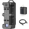 WELLMAKING Caricabatterie intelligente rapido a 4 slot per batteria Sony NP-F con schermo LCD, spina PD 65W, indicatore di ricarica e cavo USB-C compatibile con batterie NP-F550 F570 F750 F770 F930
