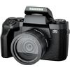 YFDGD Videocamera 4K SLR DSLR 64MP 60FPS Zoom Digitale 16X Messa A Fuoco Automatica Vlogging WiFi Streaming Live Scatta Nitida Fluida(128G SD Card,Only camera)