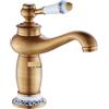 CYSJ Rubinetto del bagno Rubinetto for lavabo in ottone bronzo antico Miscelatore monocomando Rubinetto for bagno caldo e freddo (Color : Antique)