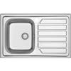 Dianhydro LAVELLO INCASSO IN ACCIAIO MOD. LS04 CM 80X50 cm. 80 gocciolatoio sx
