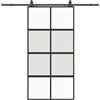 vidaXL Porta Scorrevole Ferramenta Nera 102,5x205 cm Vetro Temperato