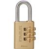 STANLEY Lucchetto a Combinazione 30 mm a 3 Cifre, S742-051,Corpo Ottone Massiccio, Cassa E Ingranaggi in Ottone Massiccio, Arco Acciaio Cementato, per Armadietti Palestra, Borse, Sacche