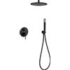 MICE COLLECTION IMEX - Set doccia da incasso a soffitto - kit monocomando doccia per bagno a 2 vie, serie TIVOLI nero opaco - GPT039/NG