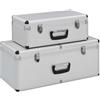 vidaXL 2x Valigette Angoli Rinforzati Serratura Custodie Strumenti Portaoggetti Contenitori Trasporto Dimensioni Diverse in Alluminio ABS Argento