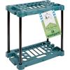 TTL GARDEN Supporto per attrezzi da giardino, rettangolare, 61 x 58 x 31 cm, verde, 28 scomparti, per riporre scope, vanga, rastrello e attrezzi da giardino, per capannoni e garage