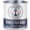 Hamburger Lack-Profi vernice per mobili satinato bianco RAL 9010 bianco lacca per mobili senza carteggiare per legno e metallo - per interni ed esterni (1 L) Hamburger Lack-Profi