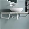 doporro Set di 2 Staffe per Scaffale Reggimensola Rettangolare 400x150 mm in Acciaio Inox Bianco, Supporti da Parete per Mensole, Lavabi e Portasciugamani - WH03