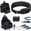 Bosch Professional Combo Kit Cintura Portaut. e Set Uten. Man. (Incl. 1 Cint. 108, 1 Gwt 2, 1 Gwt 4, 2 Proclick Holder, 3 Cacciaviti, Set 9 Pezzi Chiavi Brug., 1 Pinza Cesoia Taglio Diag., 1 Coltello)