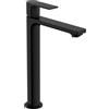 hansgrohe Rebris E - Rubinetto per lavabo con scarico a tirante, risparmio energetico (CoolStart), Miscelatore lavabo risparmio idrico (EcoSmart+) con altezza bocca 242 mm, nero opaco, 72591670