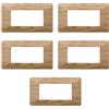 Electron 5 Placche, 4 moduli/posti, Compatibile Con Vimar Plana, colore legno scuro, Placche In plastica di alta qualità, 100% compatibile con i supporti e i moduli originali