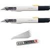 PracticTools SDI - Confezione 2 Unità di Taglio Professionali Ad Alta Precisione Ingenuity Con 10 SK2+Cr. 9mm / 30º Lame in Acciaio di Ricambio. Ergonomico e Mancino. Colore Avorio, Misura 14 cm
