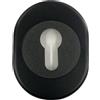 effedielle BOCCHETTA ROSETTA PER PORTA PORTONE BLINDATO IN ALLUMINIO NERO F5 E INTERNO IN NYLON NERO (TONDA FORO CILINDRO YALE)