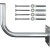 ARLI Supporto da parete satellitare da 45 cm + 4 viti e set di tasselli in acciaio zincato per parabola satellitare, supporto da parete per antenna satellitare, antenna da parete, supporto da parete ARLI