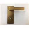 SECUREMME KIT COMO SECUREMME PLACCA+MANIGLIA QUADRA IN ALLUMINIO BRONZATO F4 SINGOLA PER PORTA BLINDATA Q8 FORO CILINDRO PREDISPOSTO PER POMO