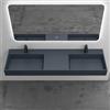 Mai & Mai Lavabo da Appoggio Doppio160x48x13cm, Lavandino Bagno Colossum12 Lavabo da Minerale Fuso Senza Troppopieno, Antracite