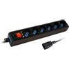 Techly 300415 Multipresa 6 Posti Italiana Bipasso con Spina VDE Nero Nero