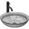 Rea - Lavabo Da Appoggio Arte Grigio Scuro Lavandino Bagno 400 X 400 X 115 mm In Ceramica (Grigio)