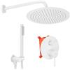 Rea - Lungo White Set Doccia Incasso + Box Sistema Doccia In Ottone Per Bagno (Bianco) 36x16x36cm